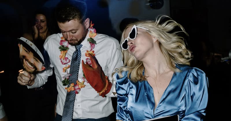 Guests dancing together at a private party.